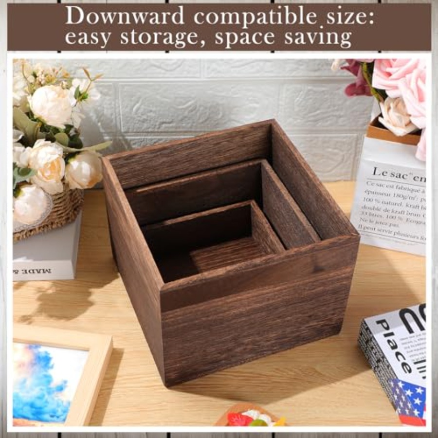 6 Pcs Wood Display Risers Rust - đánh giá và giá Display Risers Set