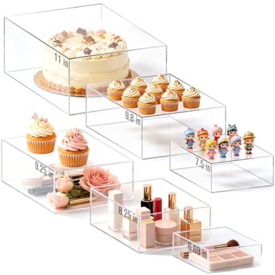 6Pcs Clear Acrylic Risers Disp - đánh giá và giá Display Risers Set
