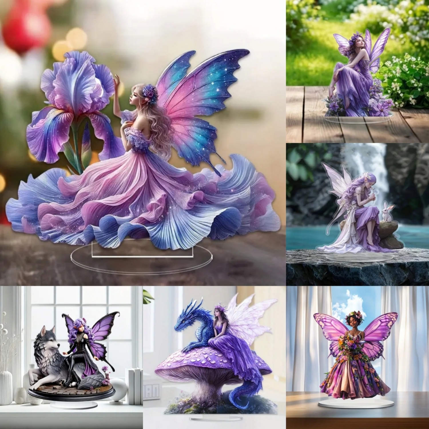 Fairy Statue,2D Flat Acrylic P - đánh giá và giá Display Case Acrylic
