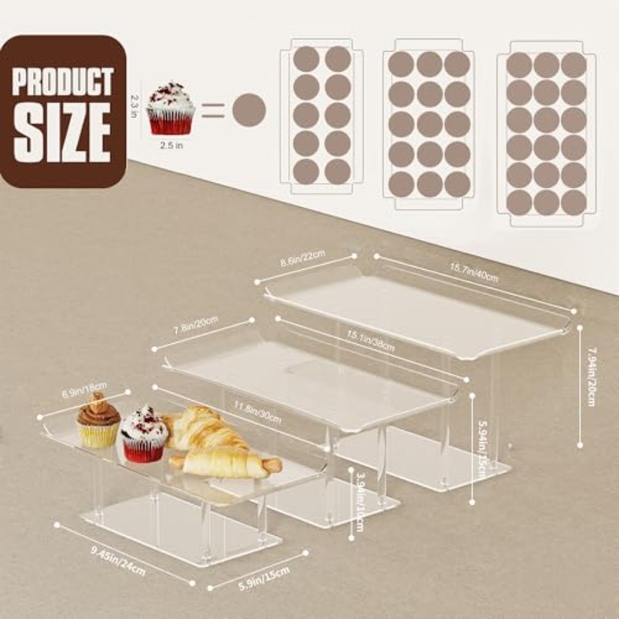 3 Pack Dessert Table Display S - đánh giá và giá Display Risers Set