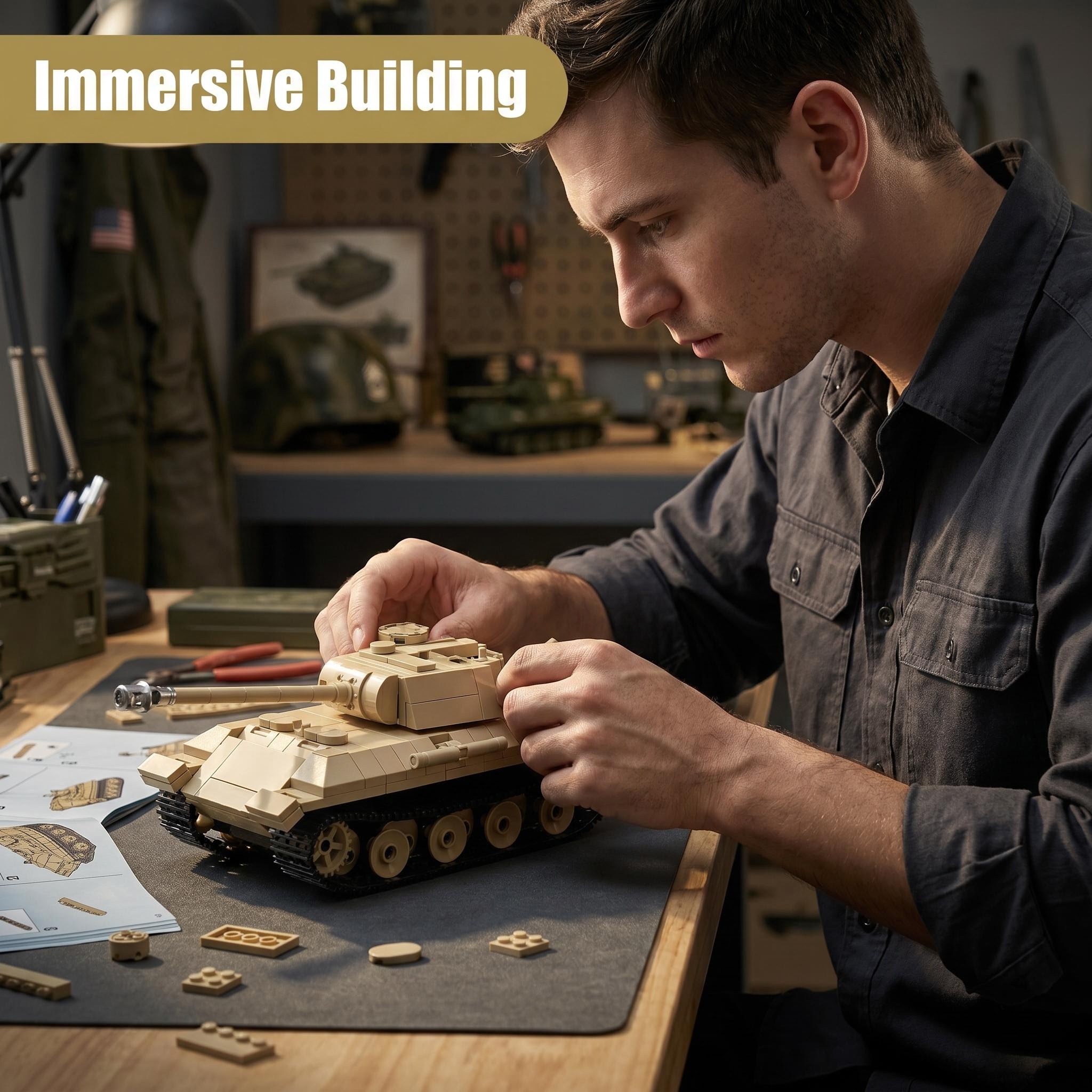 MOC Panther V Tank Tiger I KV- - đánh giá và giá Lego Minifigure Holder