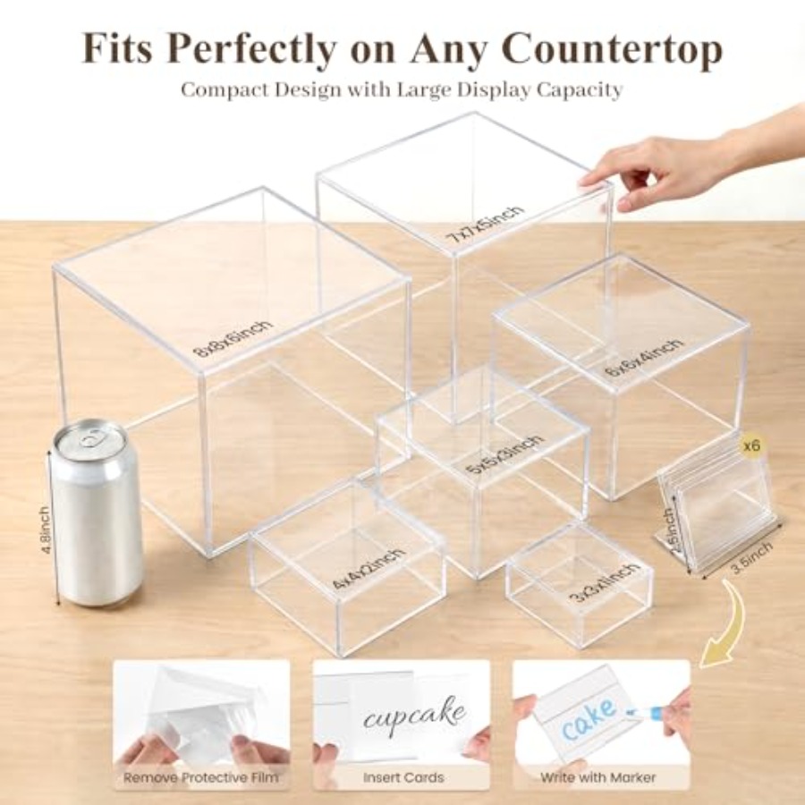6PCS Clear and Buffet Risers w - đánh giá và giá Display Risers Set