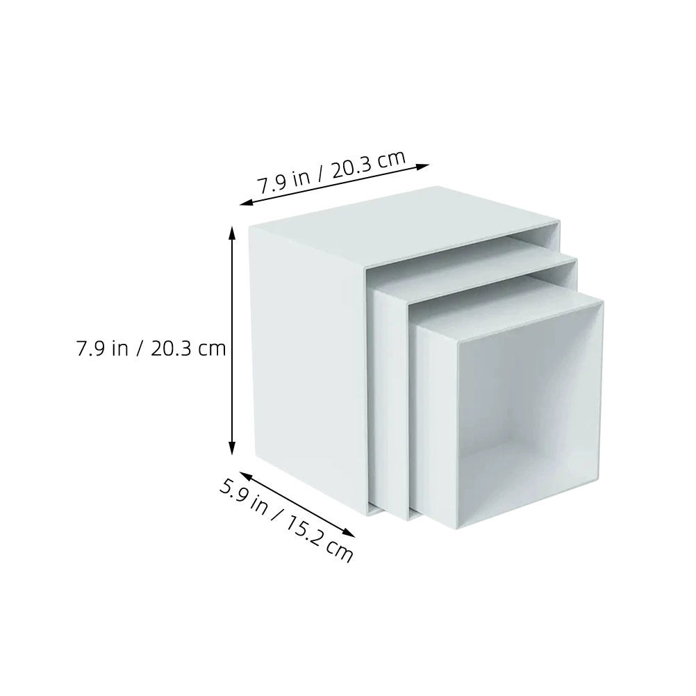 6Pcs Minimalist White Plastic  - đánh giá và giá Display Risers Set