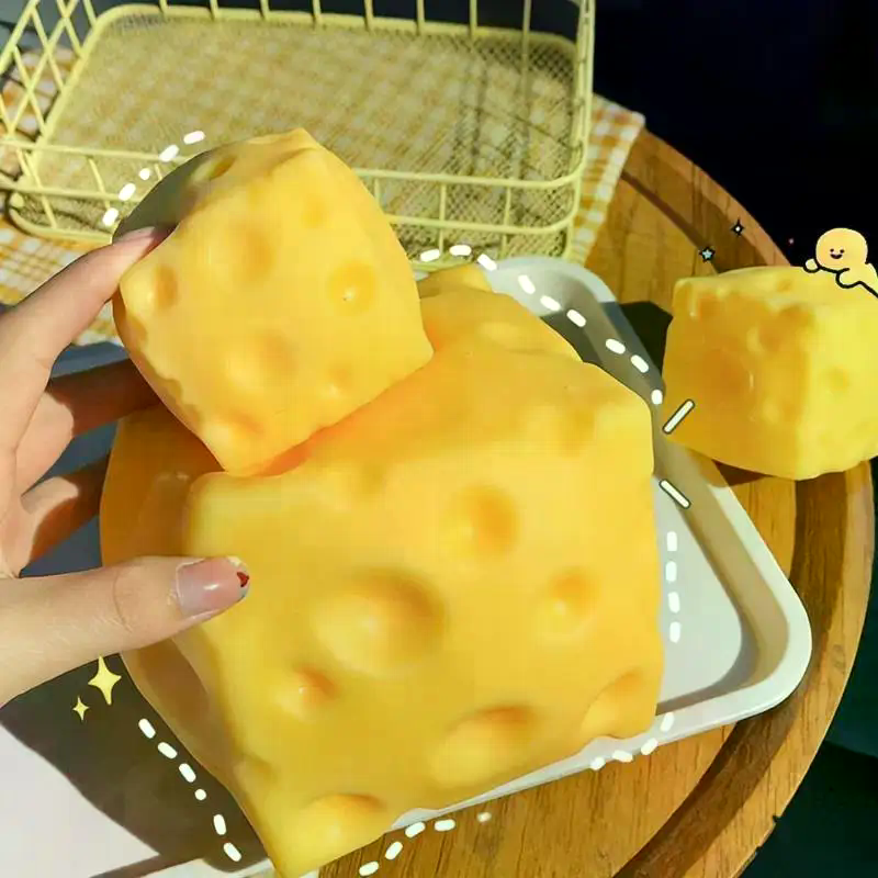 Dark Yellow Cheese Cube Stress - đánh giá và giá Fidget Cube Original